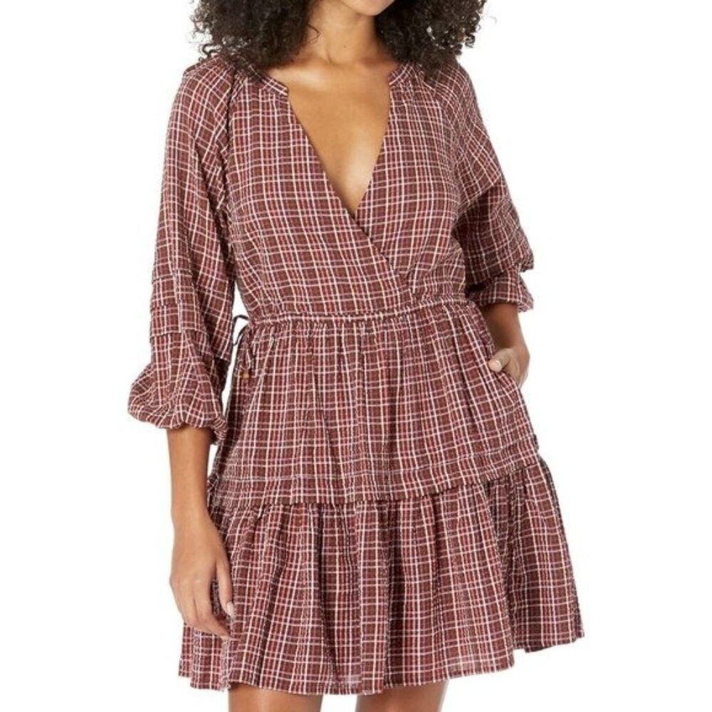 Madewell Seersucker Wrap Mini Dress